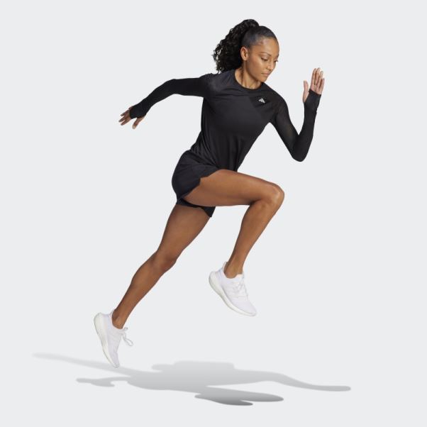 Adidas Adizero Running Haut Manches Longues Noir