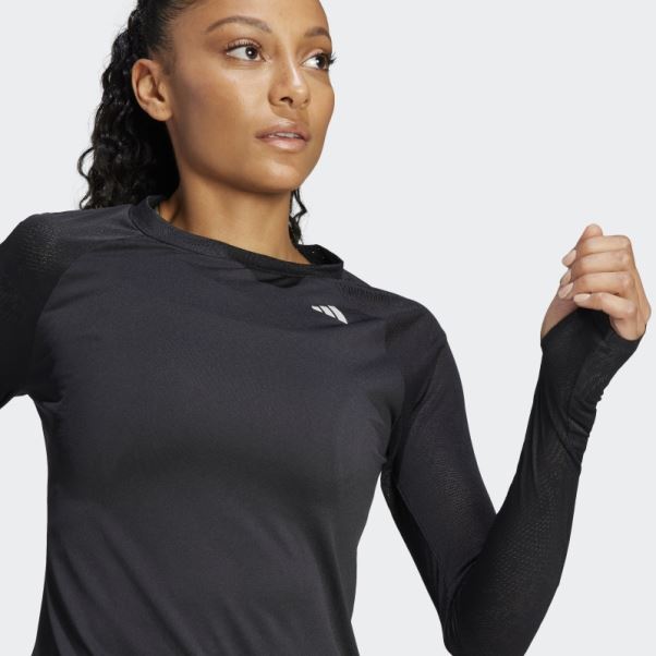 Adidas Adizero Running Haut Manches Longues Noir