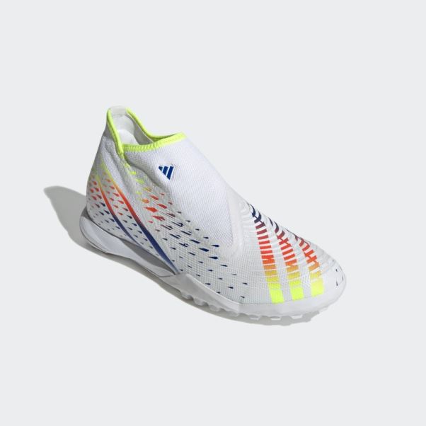 Predator Edge.3 Chaussures De Football Sans Lacets Pour Gazon Adidas Blanc