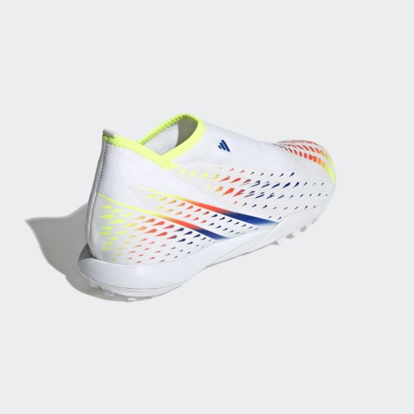 Predator Edge.3 Chaussures De Football Sans Lacets Pour Gazon Adidas Blanc