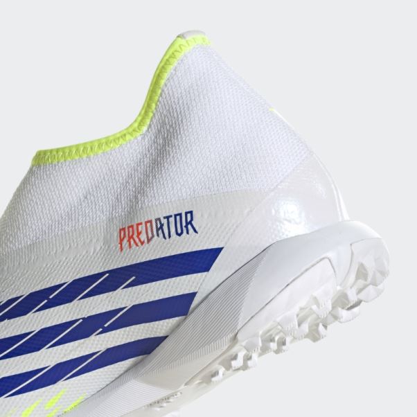 Predator Edge.3 Chaussures De Football Sans Lacets Pour Gazon Adidas Blanc