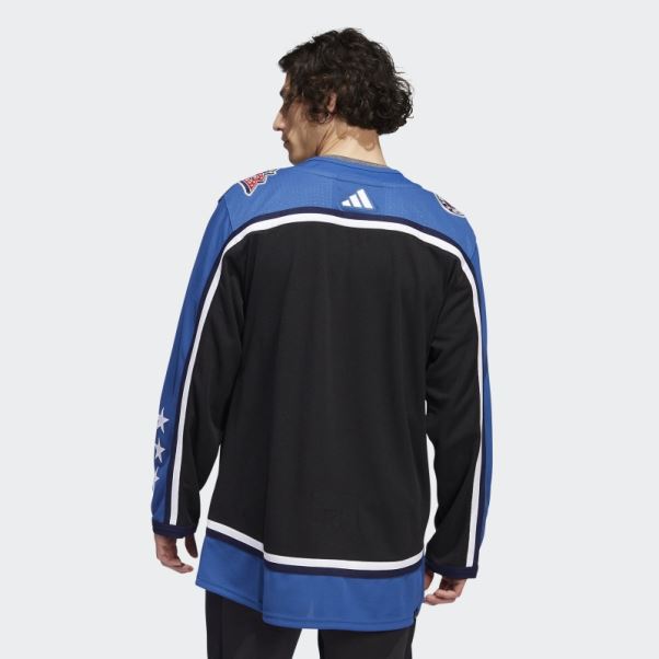 Vestes Bleu Authentique Reverse Retro Wordmark Jersey Noir Adidas