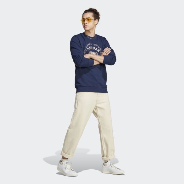 Sweat Adidas Graphics Archive Crew Indigo Nuit