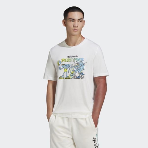T-shirt Blanc Graphique Stoked Fish Adidas