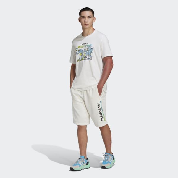 T-shirt Blanc Graphique Stoked Fish Adidas