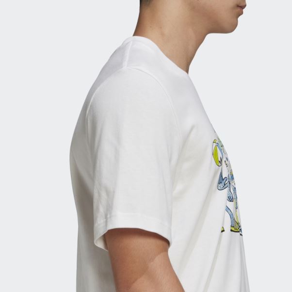T-shirt Blanc Graphique Stoked Fish Adidas