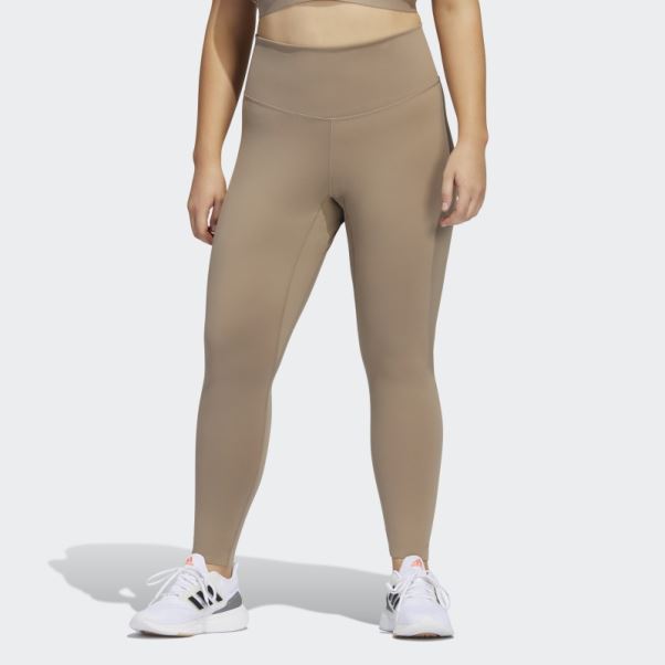 Legging Adidas Yoga Luxe Studio 7/8 Marron Crayeux (grande Taille)