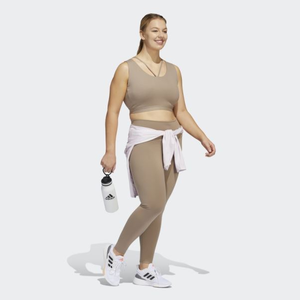 Legging Adidas Yoga Luxe Studio 7/8 Marron Crayeux (grande Taille)