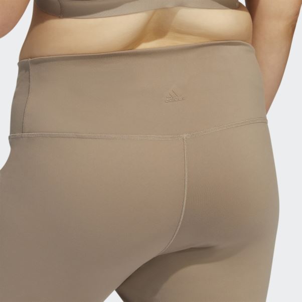Legging Adidas Yoga Luxe Studio 7/8 Marron Crayeux (grande Taille)