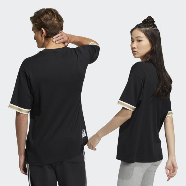T-shirt à écusson Collégial Moderne Adidas Noir