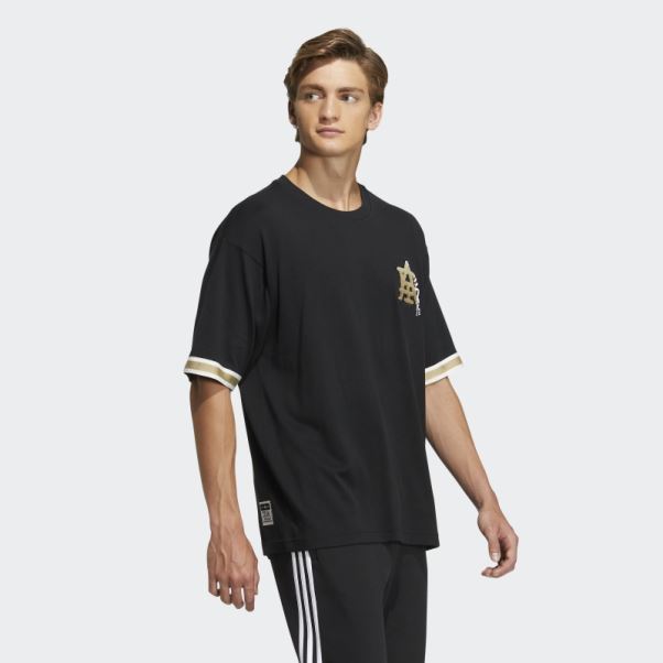 T-shirt à écusson Collégial Moderne Adidas Noir