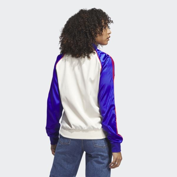 Veste De Survêtement Adidas Satin Sst Blanc