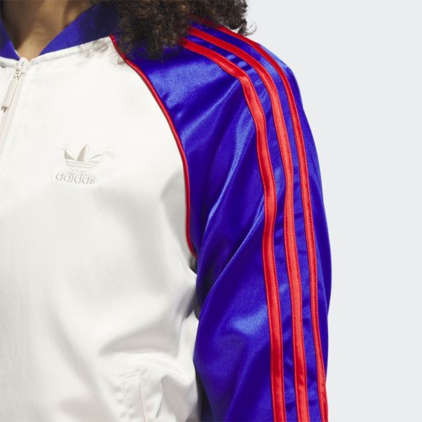 Veste De Survêtement Adidas Satin Sst Blanc