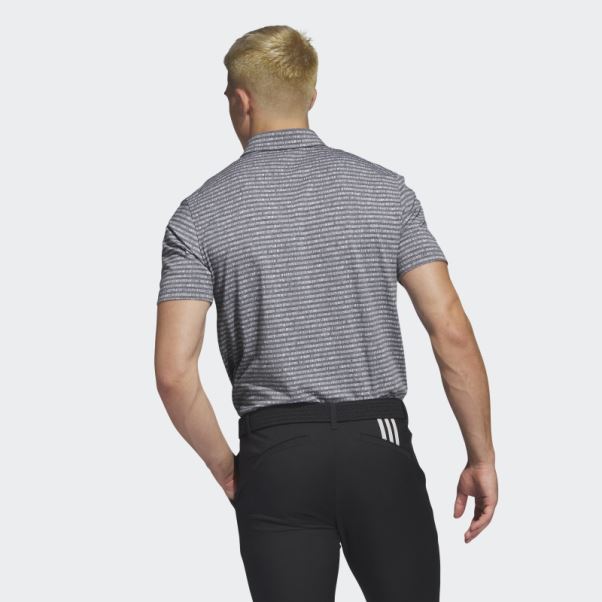 Polo De Golf Rayé Adidas Go-to Noir
