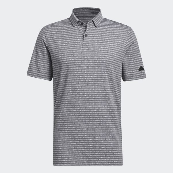 Polo De Golf Rayé Adidas Go-to Noir