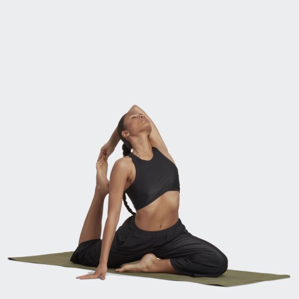 Débardeur Côtelé Enveloppé Adidas Yoga Studio Noir