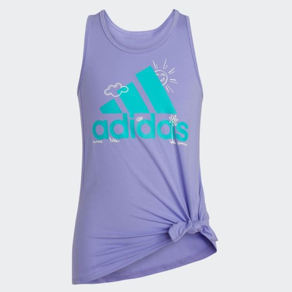 Débardeur Noué Sur Le Devant Violet Clair Adidas