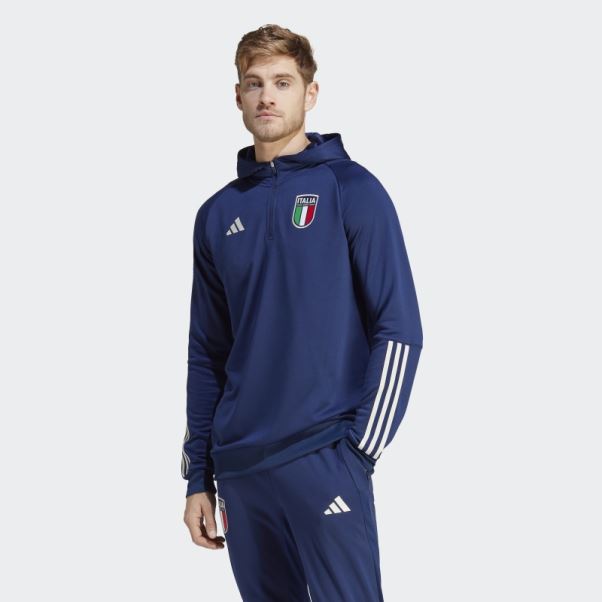 Italy Tiro 23 Sweat à Capuche Bleu Foncé Adidas