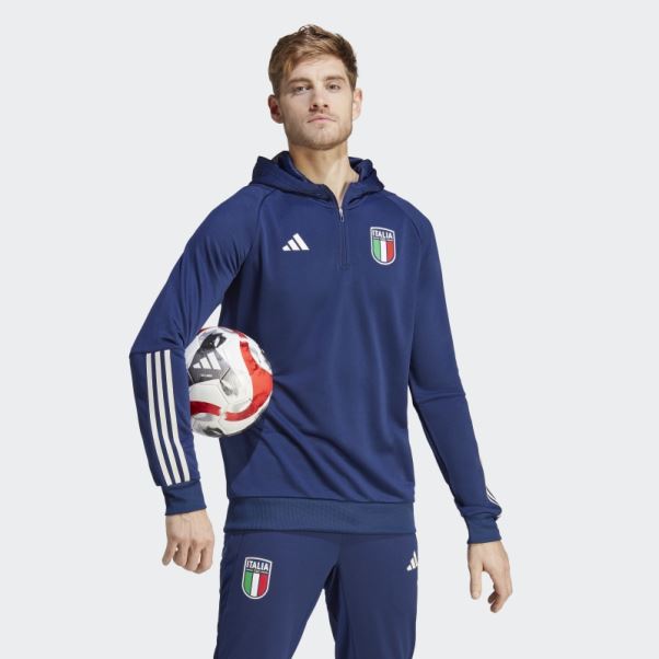 Italy Tiro 23 Sweat à Capuche Bleu Foncé Adidas