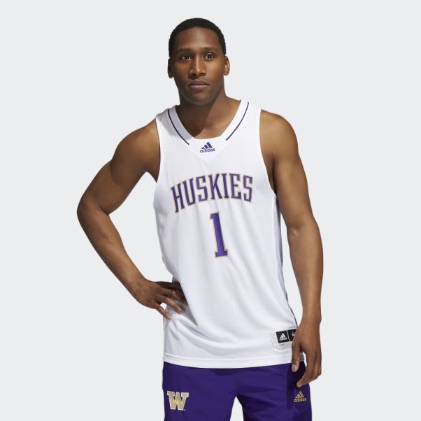 Maillot Huskies Ncaa Swingman Blanc Adidas