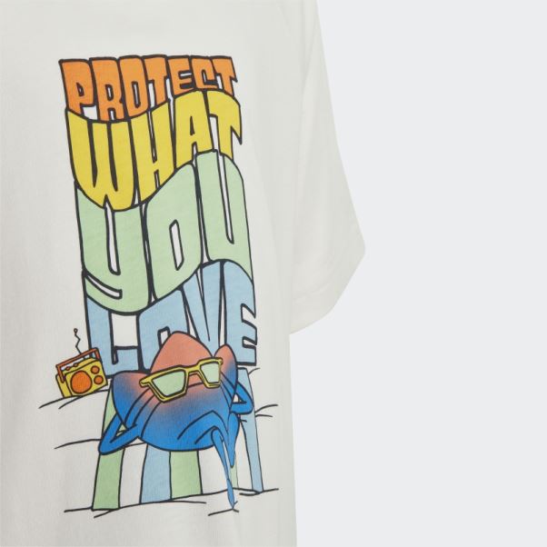 T-shirt Adidas Blanc à Imprimé Graphique
