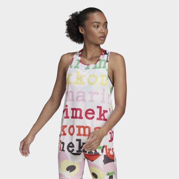 Adidas X Marimekko Débardeur D'entraînement Blanc