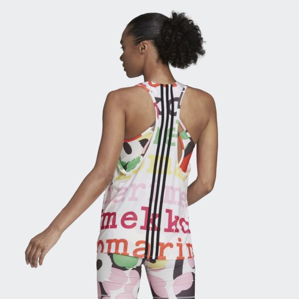 Adidas X Marimekko Débardeur D'entraînement Blanc