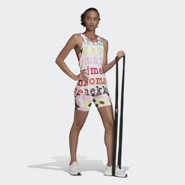 Adidas X Marimekko Débardeur D'entraînement Blanc