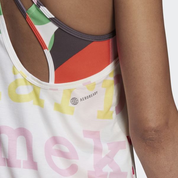 Adidas X Marimekko Débardeur D'entraînement Blanc