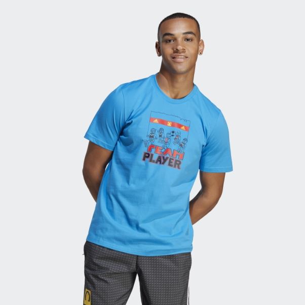 T-shirt Graphique Adidas X Lego Soccer Mode Bleu