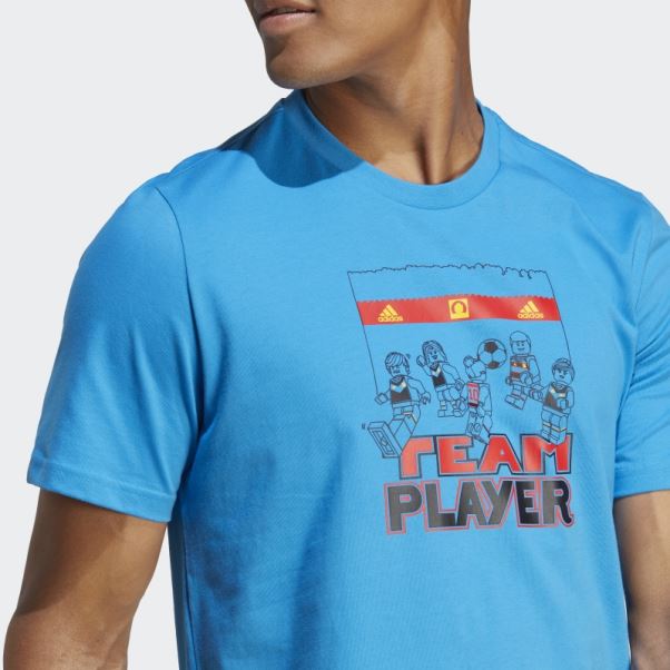 T-shirt Graphique Adidas X Lego Soccer Mode Bleu