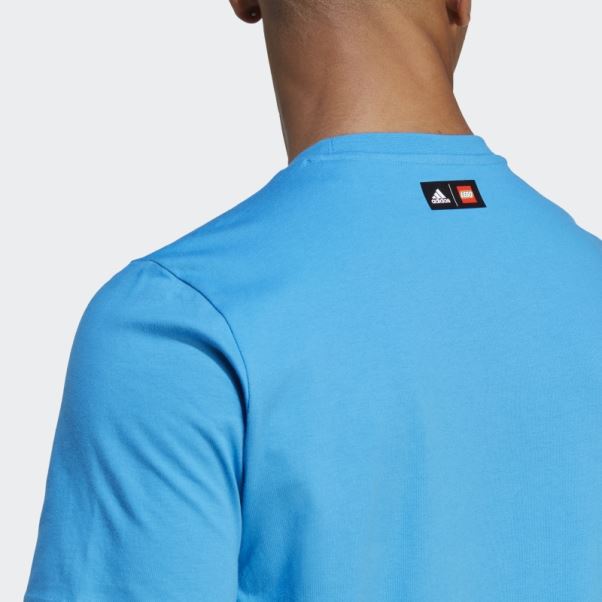 T-shirt Graphique Adidas X Lego Soccer Mode Bleu