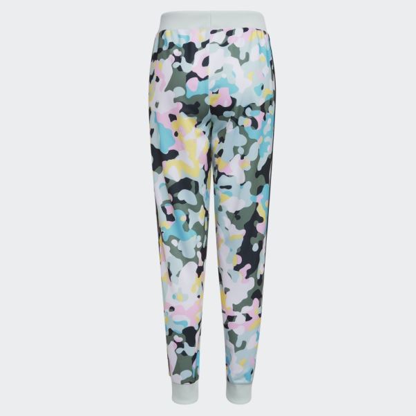 Adidas - Jogging Blanc En Tricot à 3 Bandes Et Imprimé Sur L'ensemble