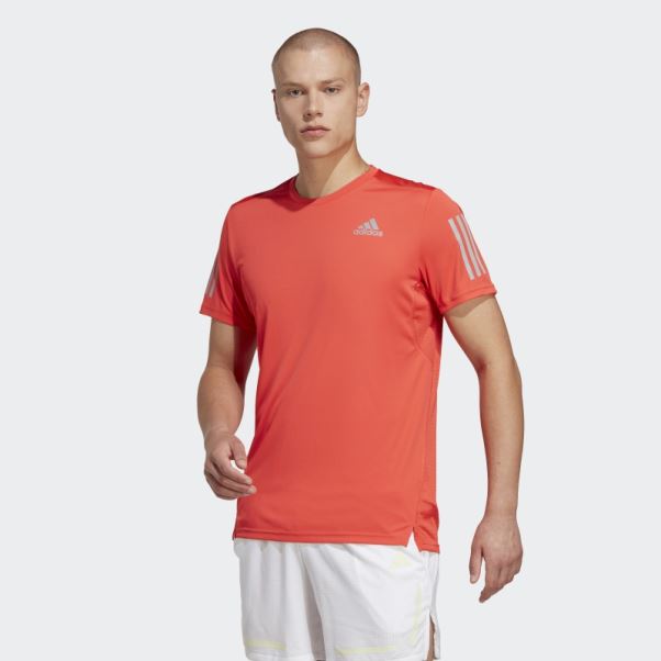 Adidas Possède Le T-shirt De Course Rouge