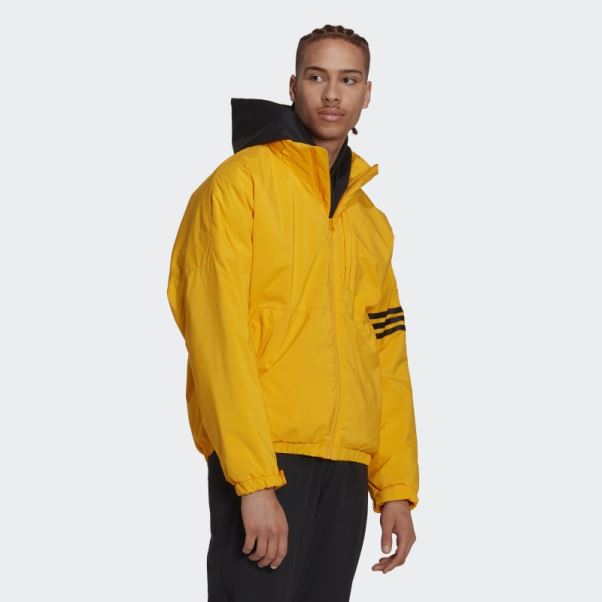 Doudoune à Rayures Matelassées Dorées Adidas