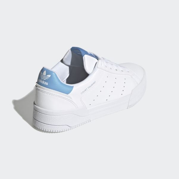 Chaussures Adidas Court Tourino Blanches
