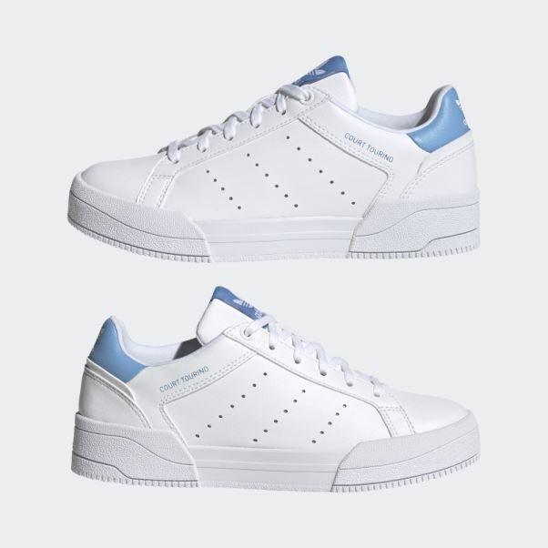 Chaussures Adidas Court Tourino Blanches