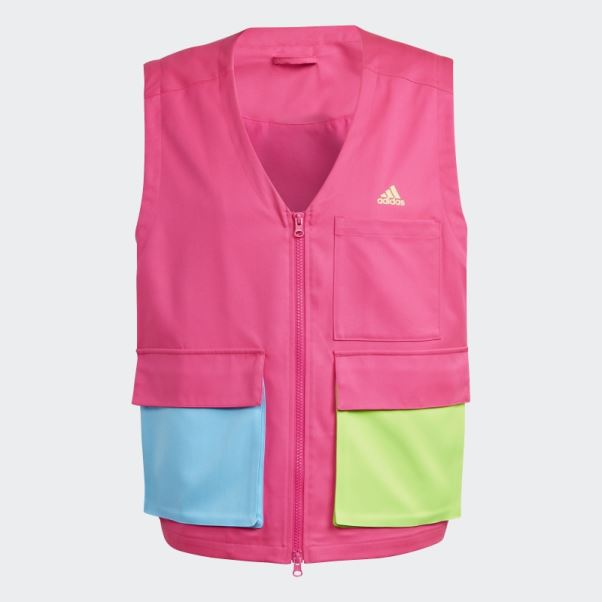 Adidas Kidcore Utility Vest Shock Rose Chaud