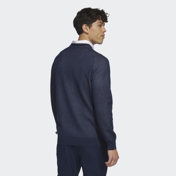 Adidas Sweat-shirt De Golf à Mailles Plates Ultimate365 Tour Bleu Marine