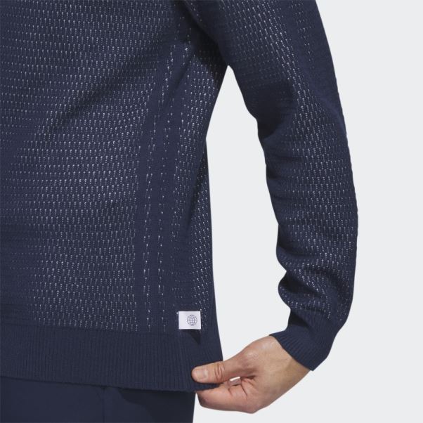 Adidas Sweat-shirt De Golf à Mailles Plates Ultimate365 Tour Bleu Marine