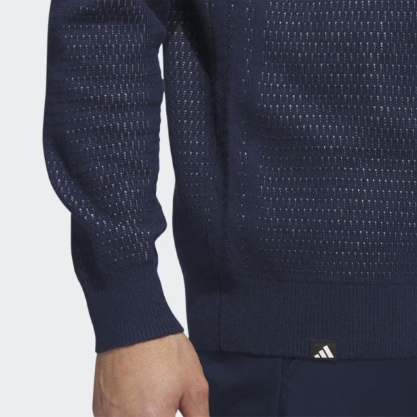 Adidas Sweat-shirt De Golf à Mailles Plates Ultimate365 Tour Bleu Marine