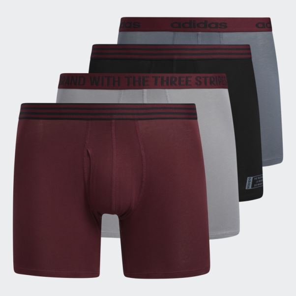 Boxers En Coton 4 Paires Adidas Bordeaux