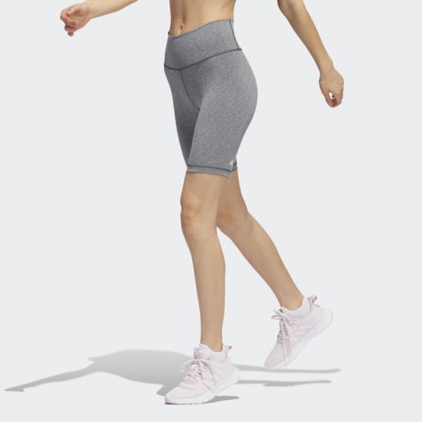 Adidas Optime Training Bike Short Leggings Gris Foncé Chiné