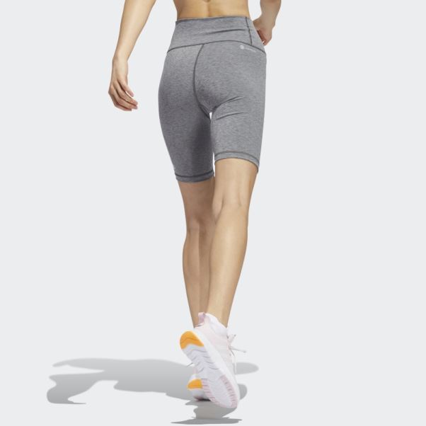 Adidas Optime Training Bike Short Leggings Gris Foncé Chiné