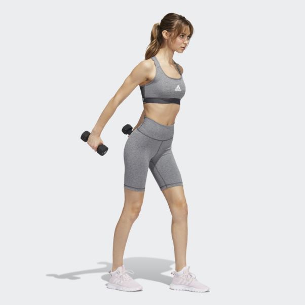 Adidas Optime Training Bike Short Leggings Gris Foncé Chiné