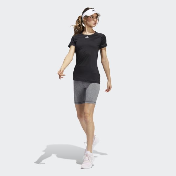 Adidas Optime Training Bike Short Leggings Gris Foncé Chiné