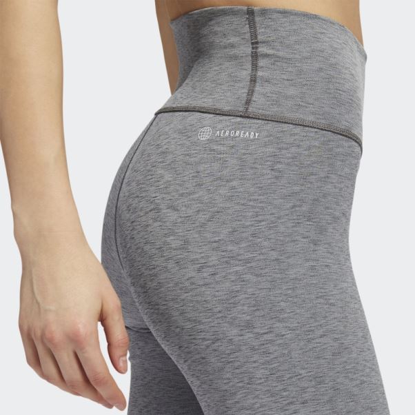 Adidas Optime Training Bike Short Leggings Gris Foncé Chiné