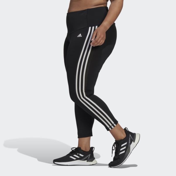Adidas Legging Sport Taille Haute 3 Bandes 7/8 (taille Plus) Noir