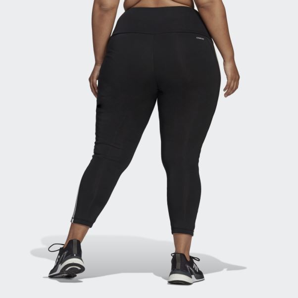 Adidas Legging Sport Taille Haute 3 Bandes 7/8 (taille Plus) Noir