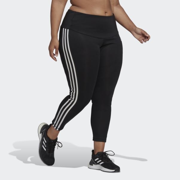 Adidas Legging Sport Taille Haute 3 Bandes 7/8 (taille Plus) Noir